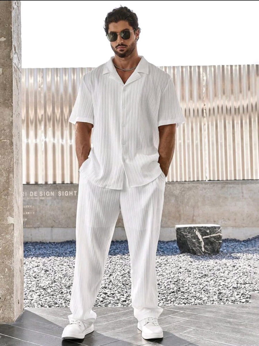 ZARA Style Summer Suit – Cotton Shirt & Pants Set