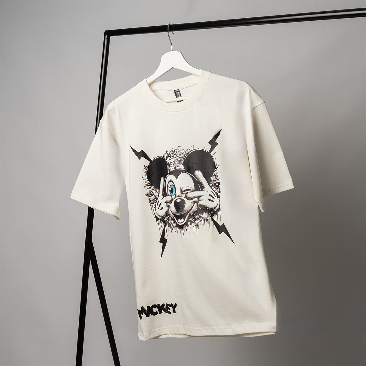 Oversized Mickey T-Shirt – 100% Cotton Bolivar Fabric