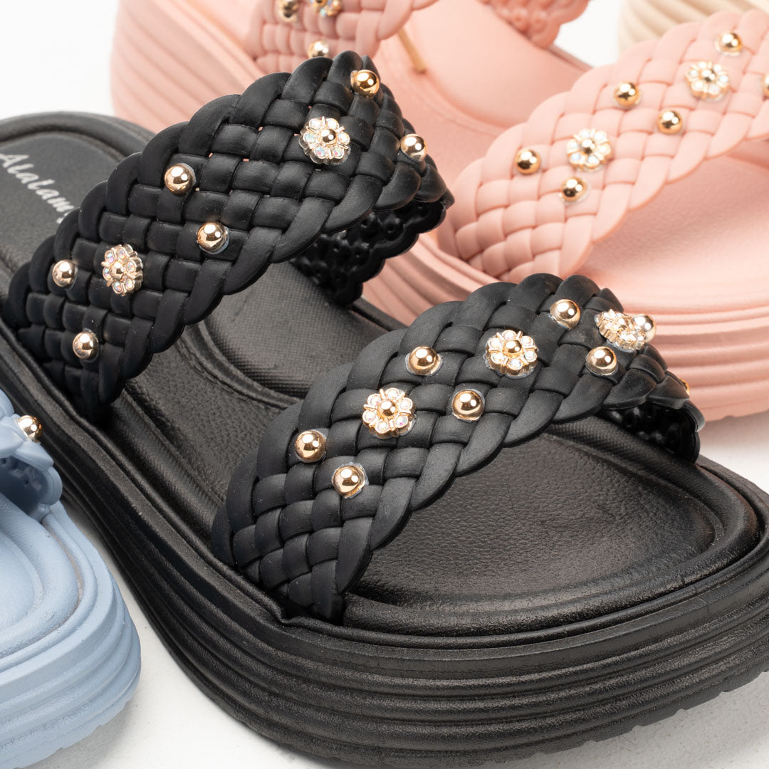 Elegant Women’s EVA Slide – Crystal Accent