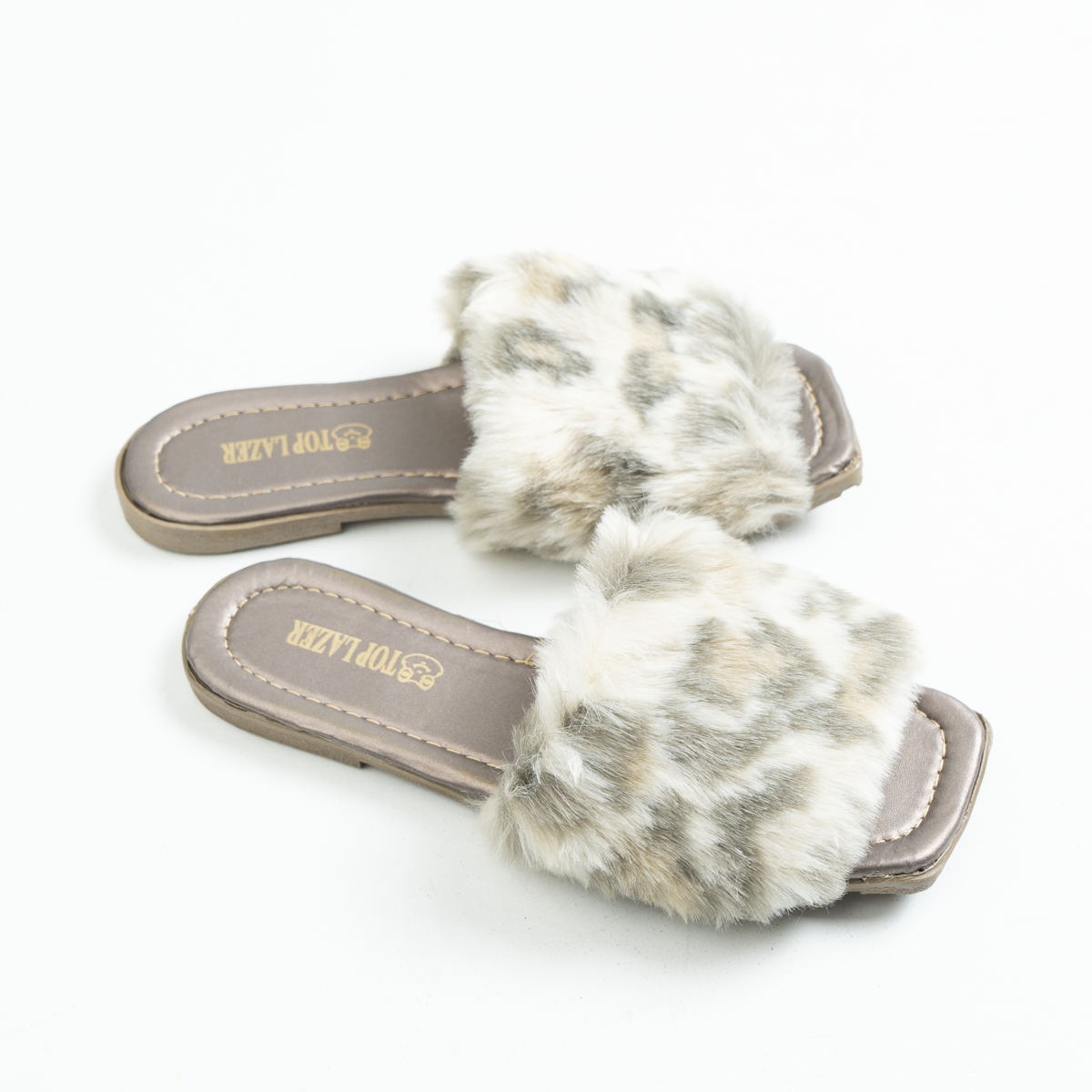 Leopard Luxe Fur Slides