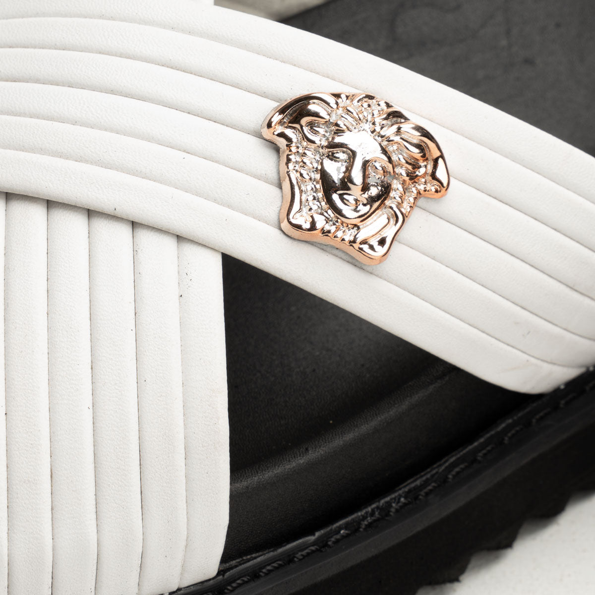 Versace-Inspired Men's Leather Slippers