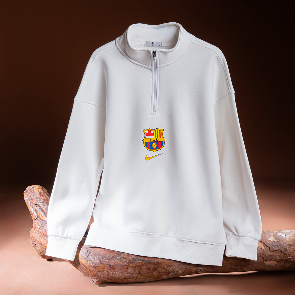 FC Barcelona Half-Zip Sweatshirt 100% Pure Cotton