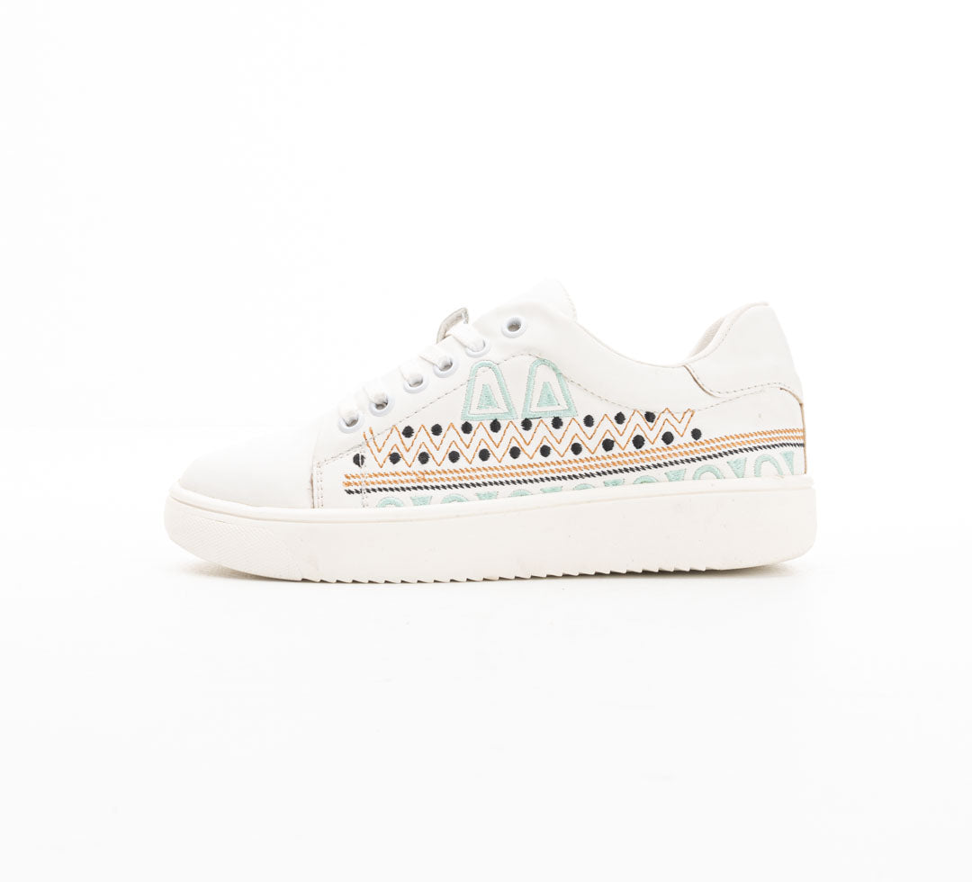 Women's Fashion Sneakers - Metallic & Embroidered Designs
