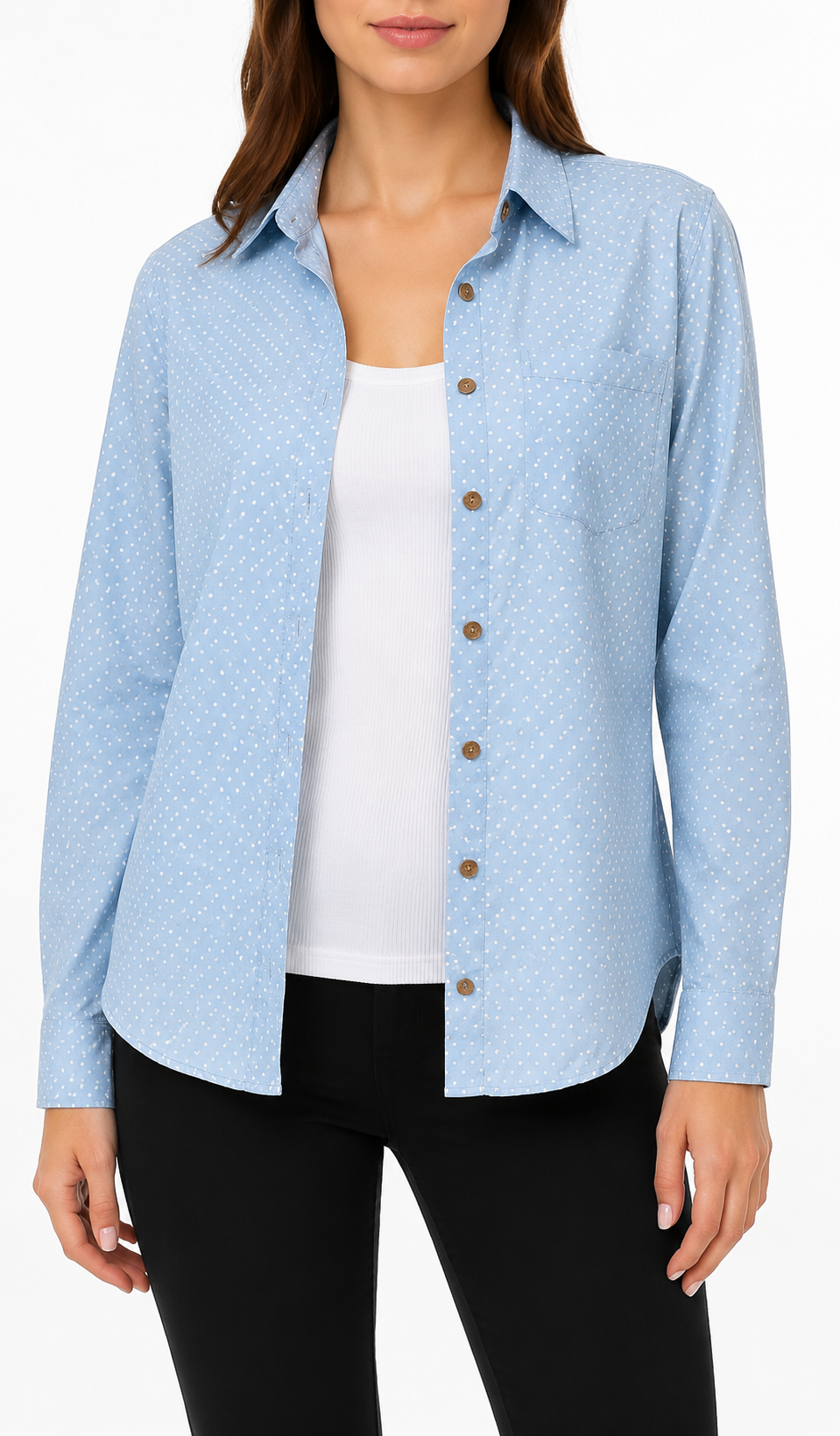 Women's Polka Dot Oxford Shirt