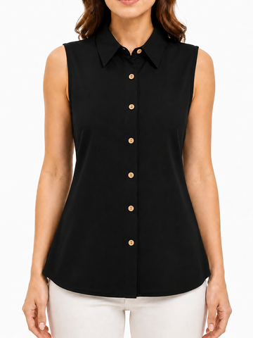 Women's Sleeveless Crepe Shirt
