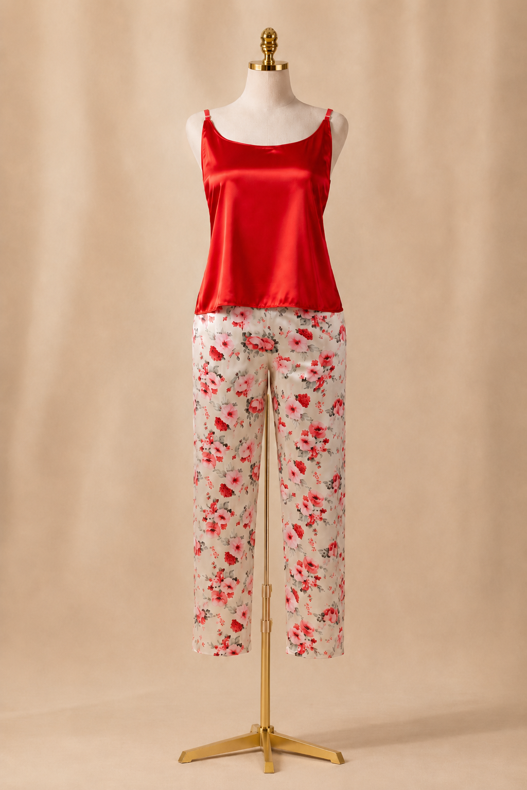 Floral Satin Pajama Set
