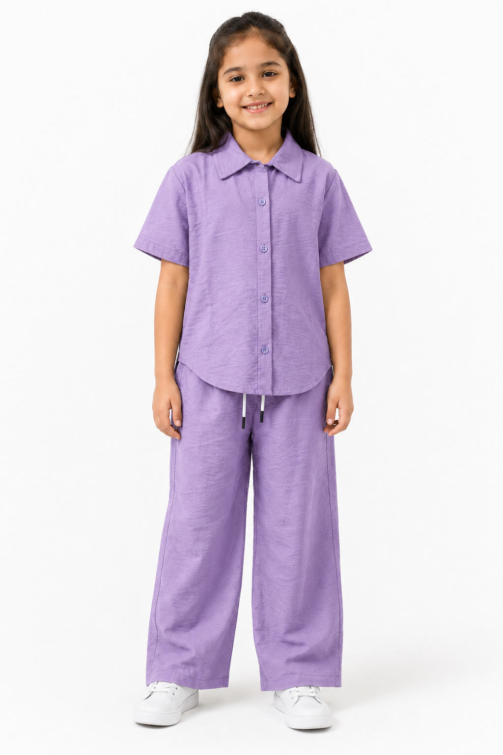 Girls Button Shirt & Pants Set