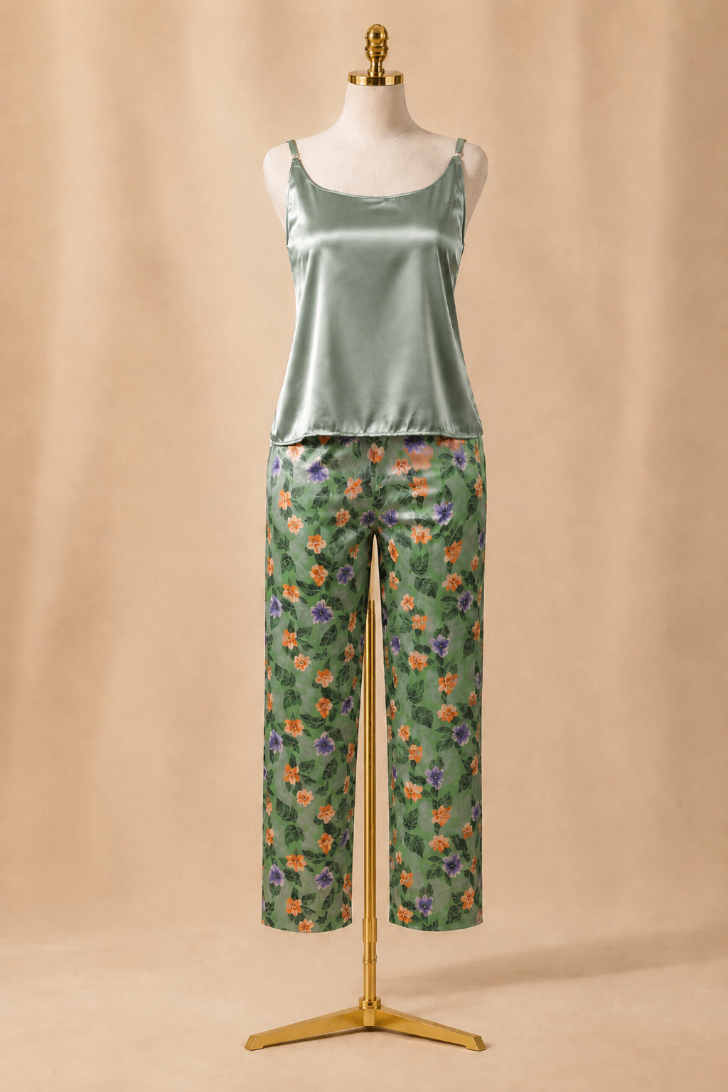 Floral Satin Pajama Set