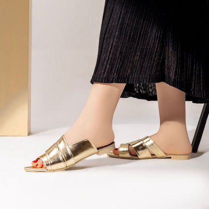 Flat Leather Slippers – Lightweight & Stylish