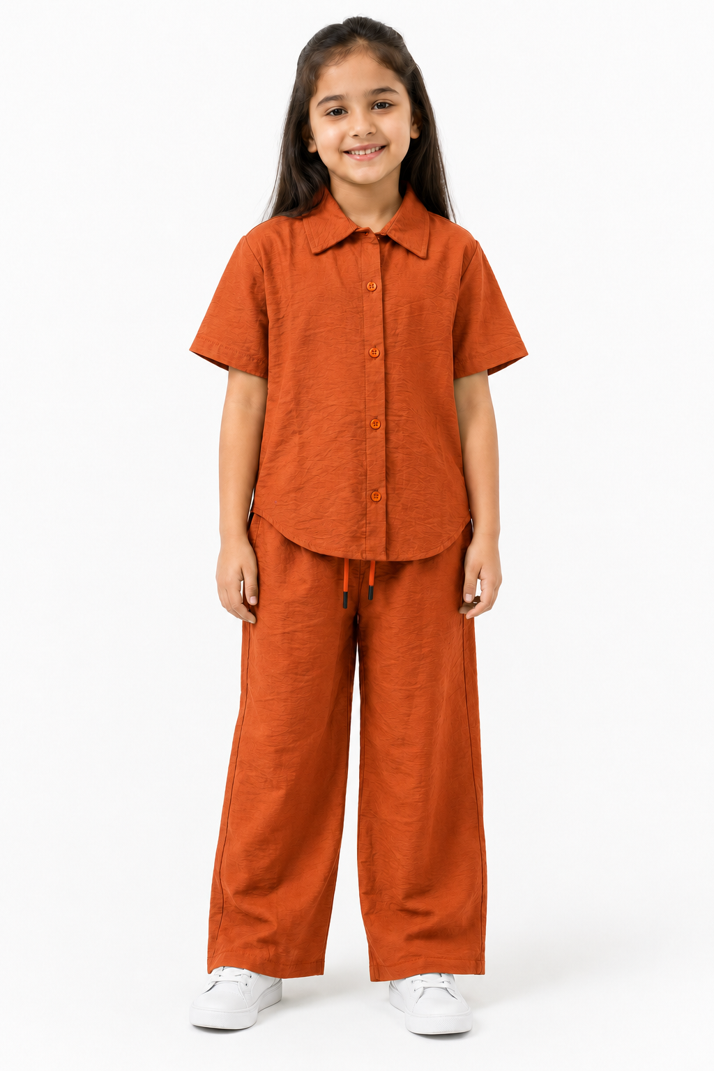 Girls Button Shirt & Pants Set