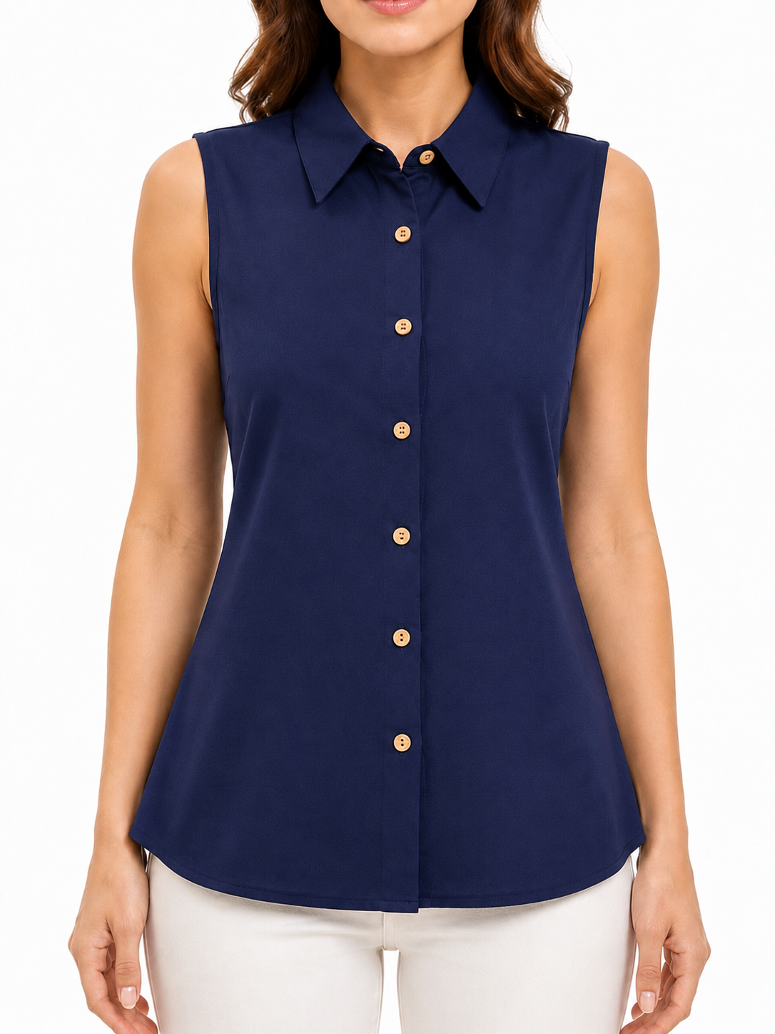 Women's Sleeveless Crepe Shirt