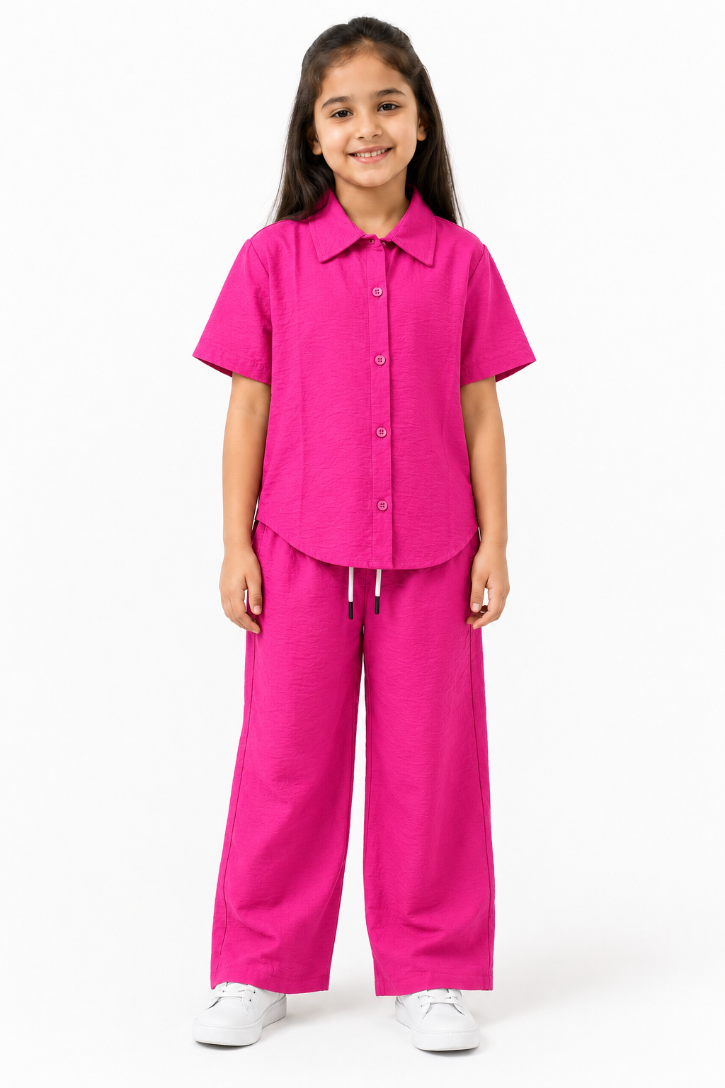 Girls Button Shirt & Pants Set