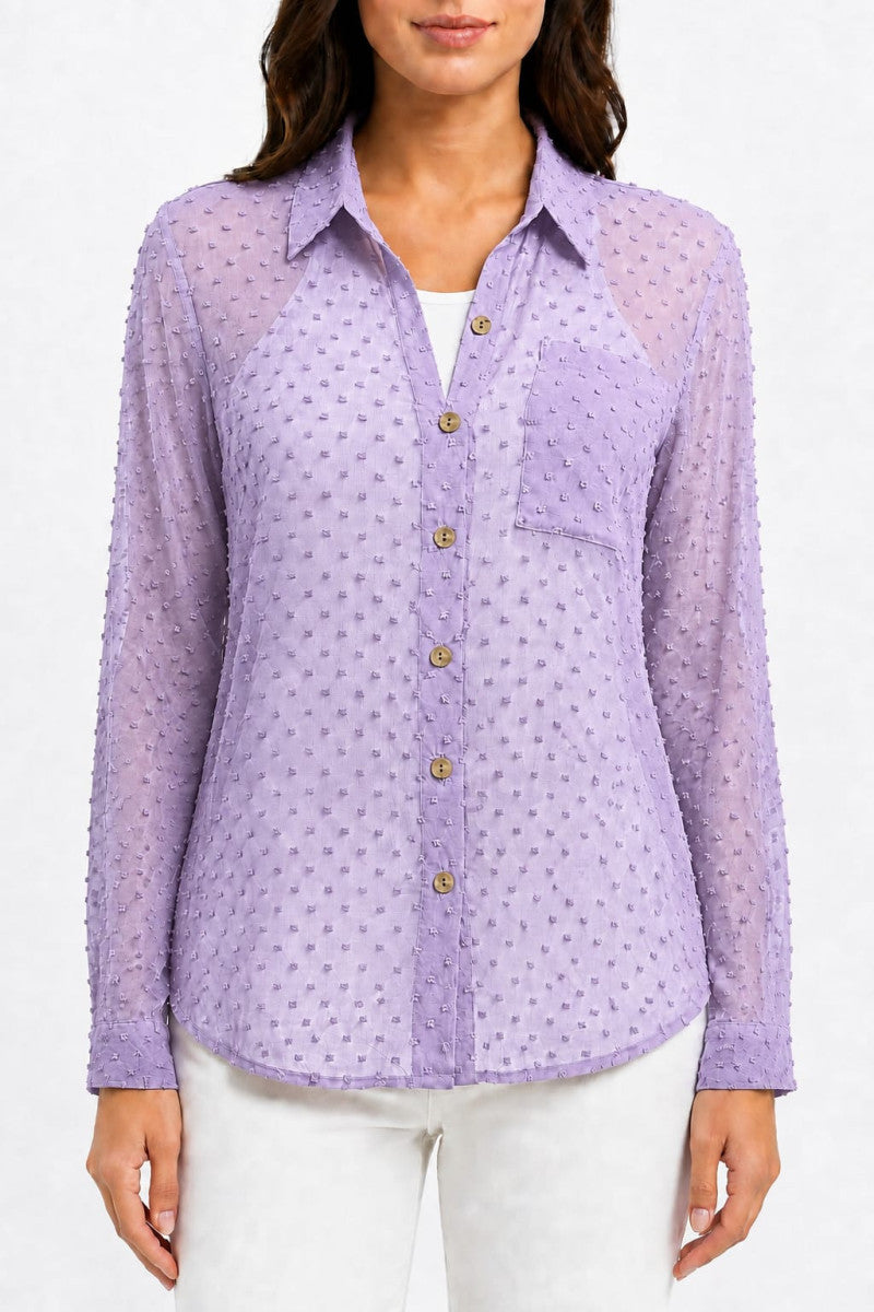 women comfort sheer casual shirt