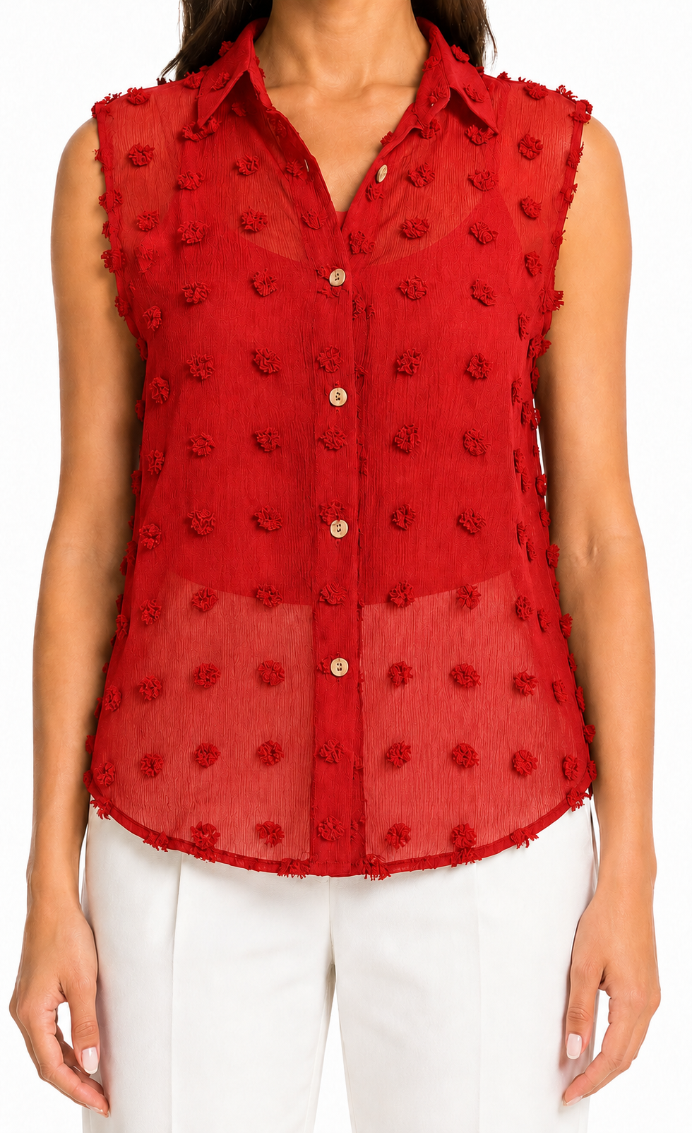 Elegant Solid Chiffon Blouse
