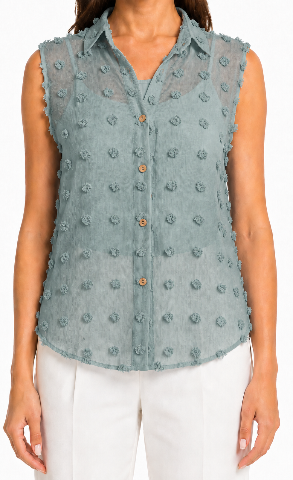 Elegant Solid Chiffon Blouse