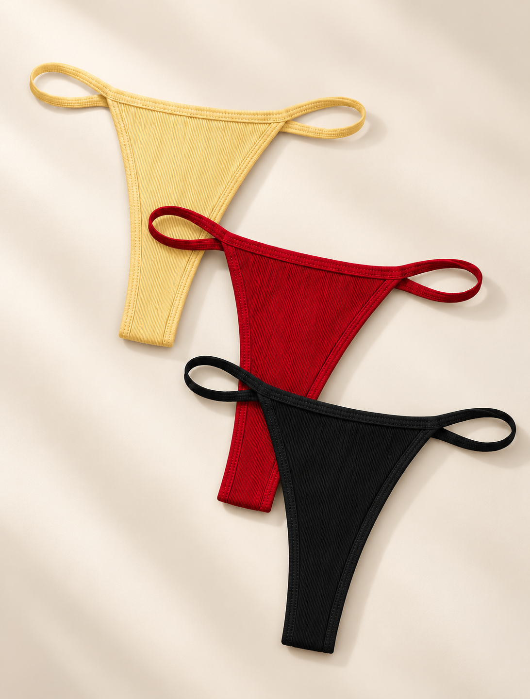 Women's Cotton Ribbed Panties – 3-Pack