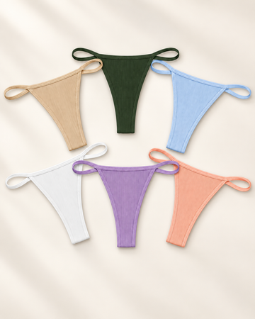 Women's Cotton Ribbed Panties – 6-Pack