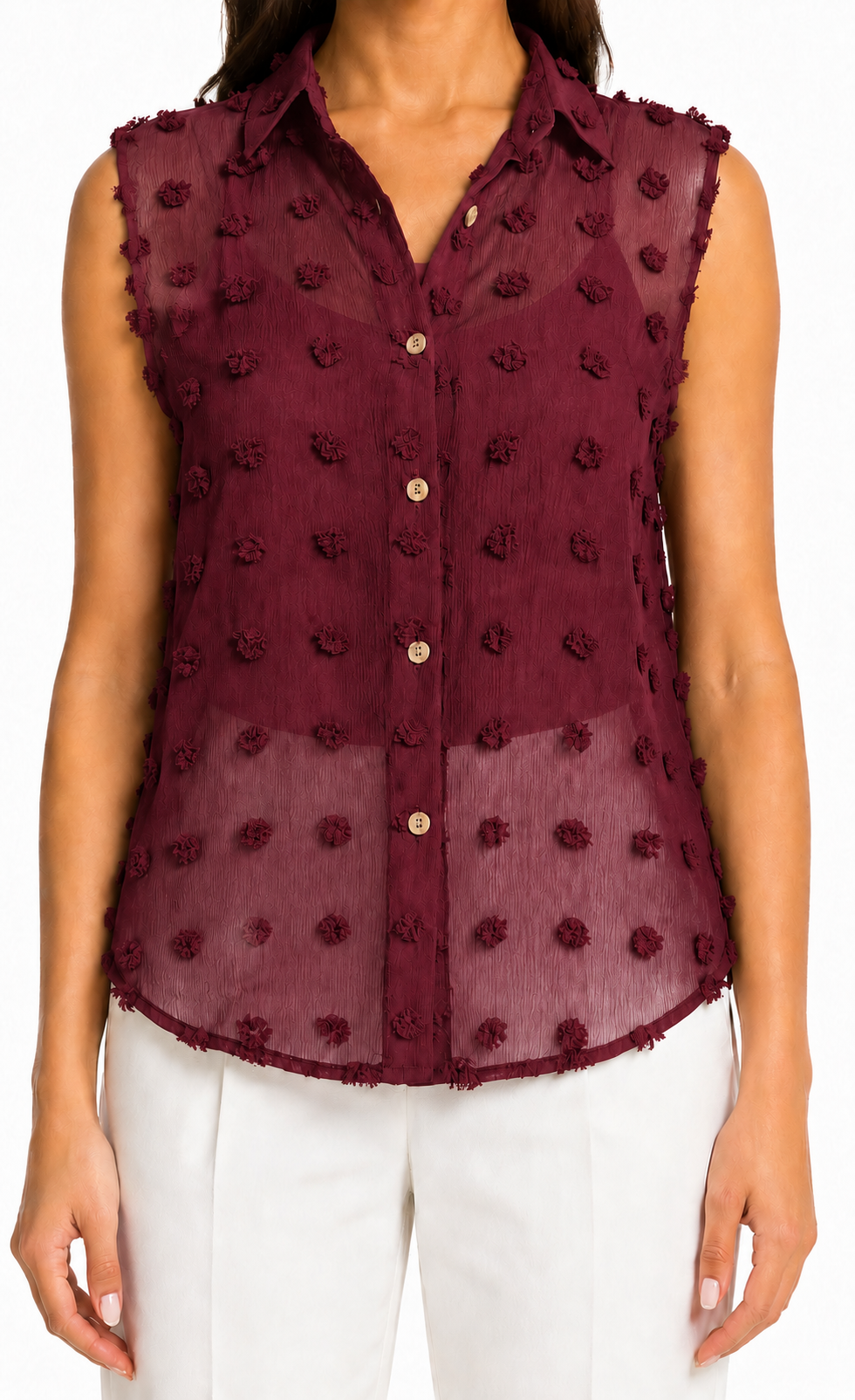 Elegant Solid Chiffon Blouse
