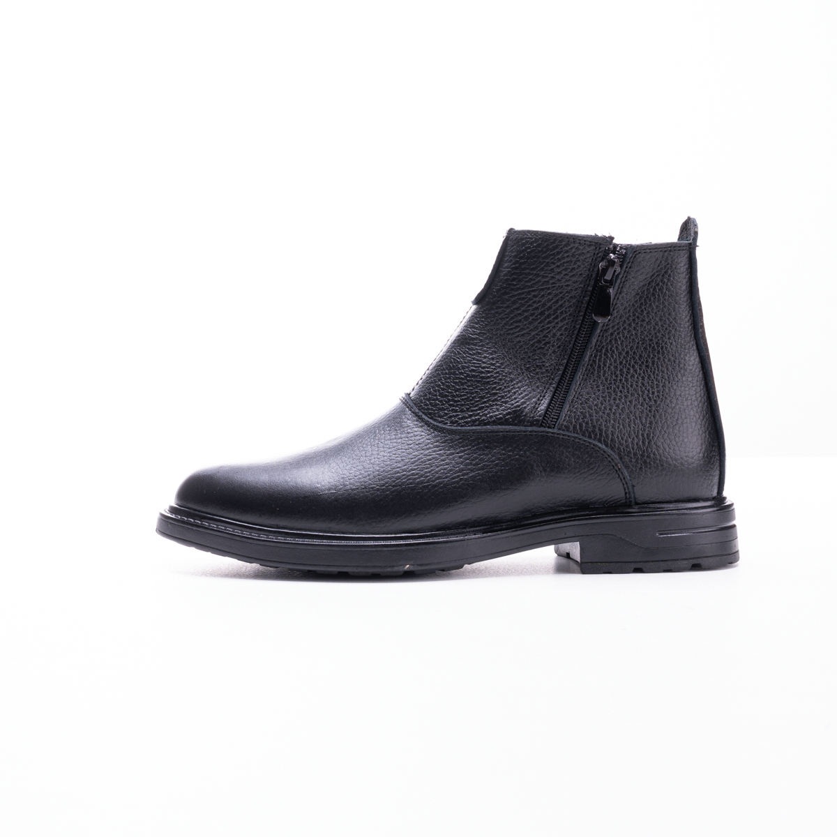 Classic Crushed Leather Half Boots for Men