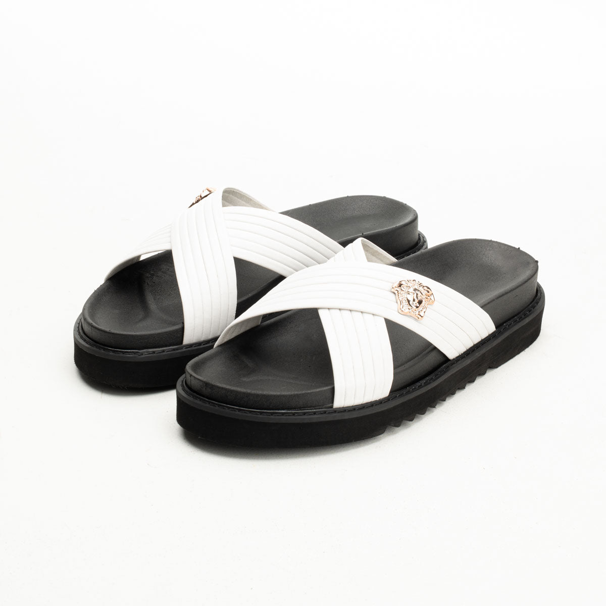 Versace-Inspired Men's Leather Slippers