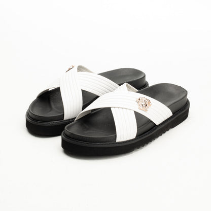 Versace-Inspired Men's Leather Slippers