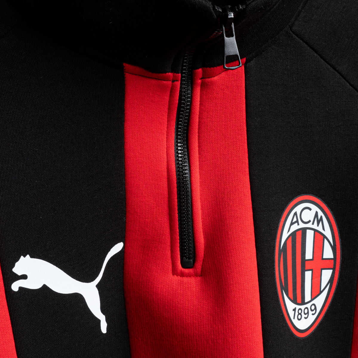 AC Milan Half-Zip Sweatshirt 100% Pure Cotton