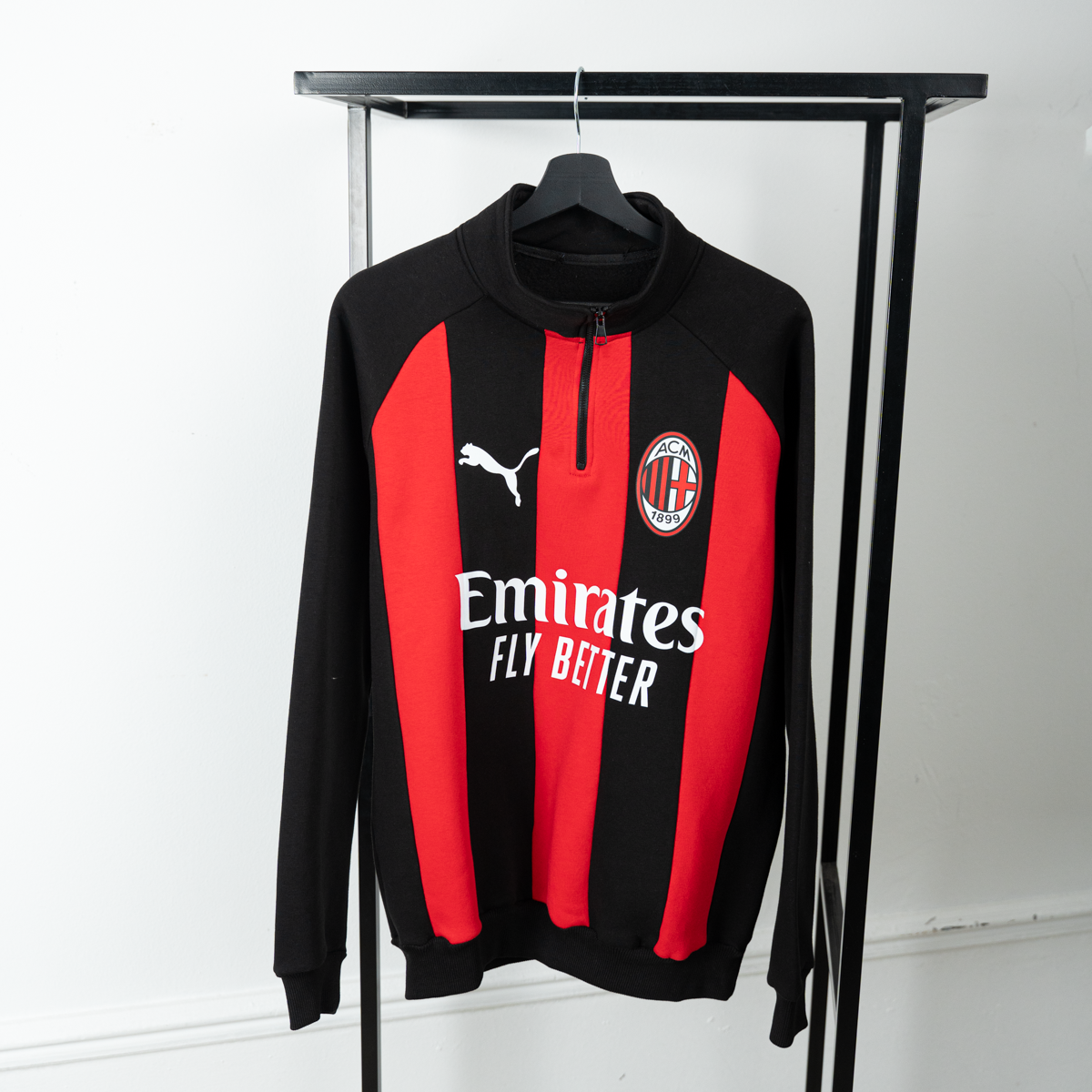 AC Milan Half-Zip Sweatshirt 100% Pure Cotton
