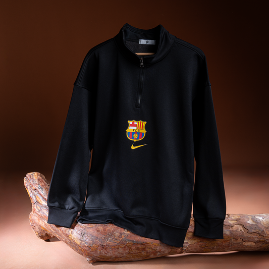 FC Barcelona Half-Zip Sweatshirt 100% Pure Cotton