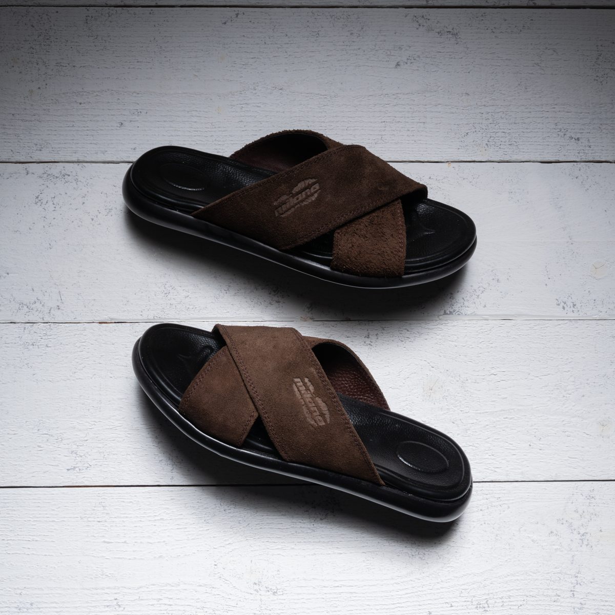 Men's Suede Cross Slippers