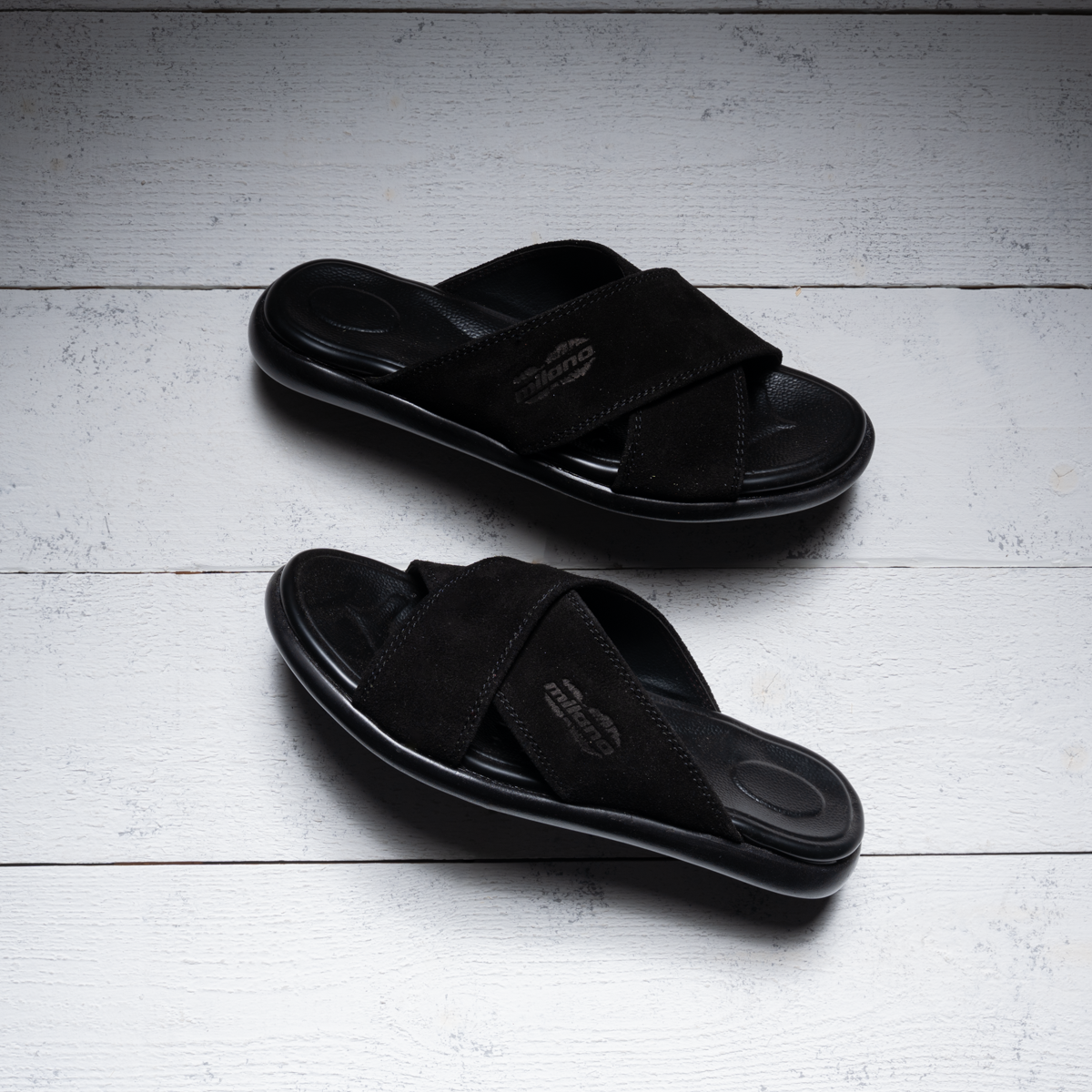 Men's Suede Cross Slippers
