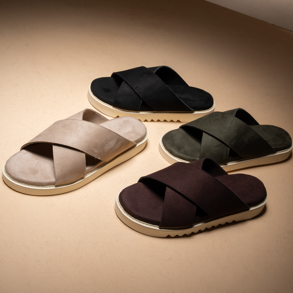 Men's Cross Strap Slipper