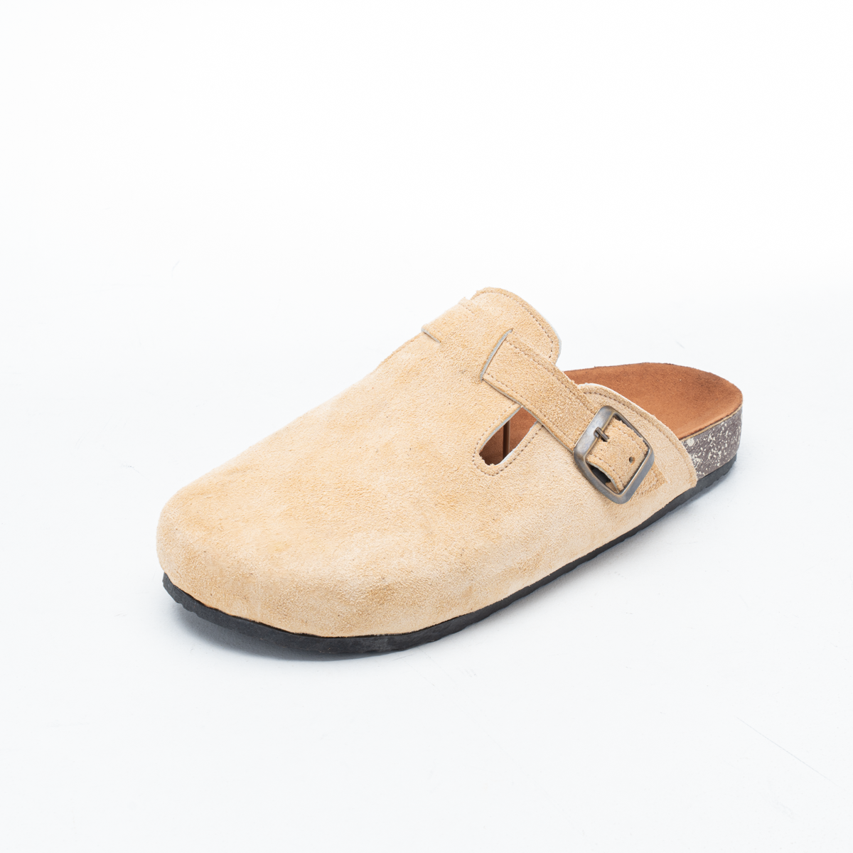 Men's Suede Buckle Mule Clogs