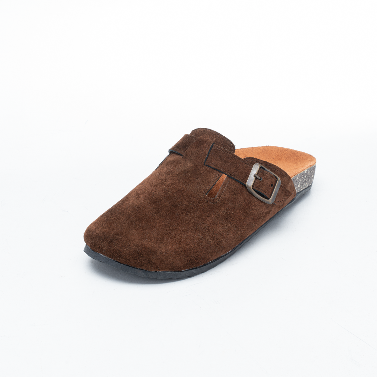 Men's Suede Buckle Mule Clogs