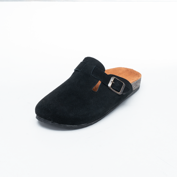 Men's Suede Buckle Mule Clogs