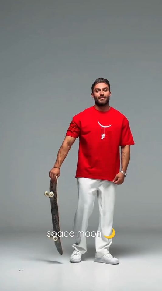 Oversized SPACE MOON T-Shirt – 100% Cotton