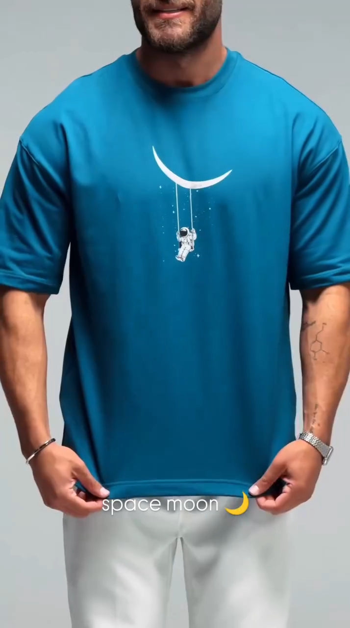 Oversized SPACE MOON T-Shirt – 100% Cotton