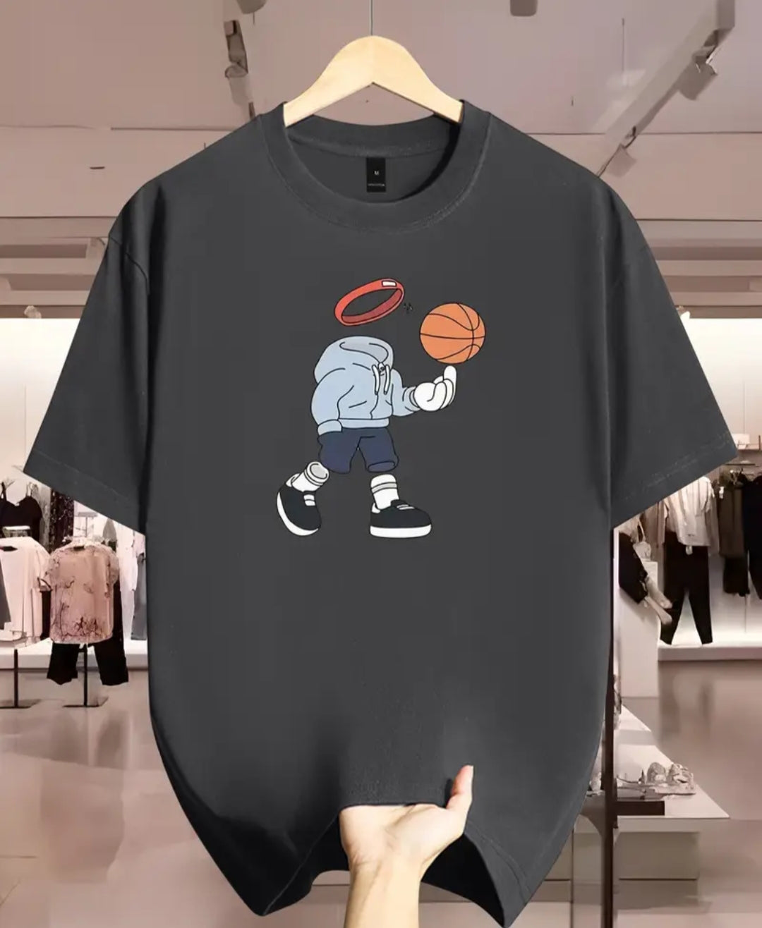 Oversized Basketball T-Shirt – 100% Cotton