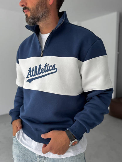Athletics Half-Zip Sweatshirt 100% Pure Cotton