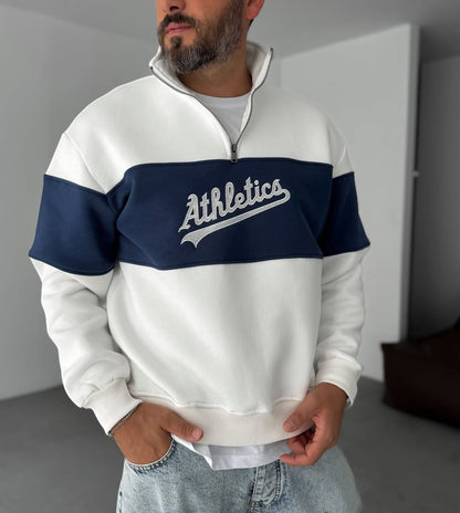 Athletics Half-Zip Sweatshirt 100% Pure Cotton