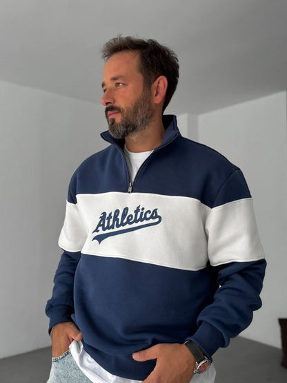 Athletics Half-Zip Sweatshirt 100% Pure Cotton
