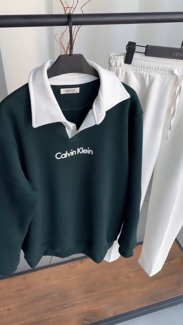 Calvin Klein Winter Polo Sweatshirt - (Top Only)