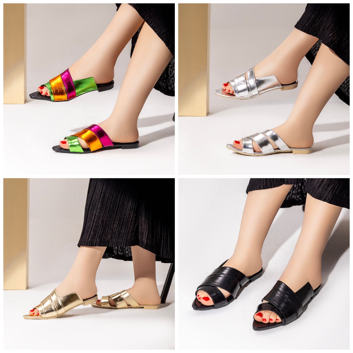 Flat Leather Slippers – Lightweight & Stylish