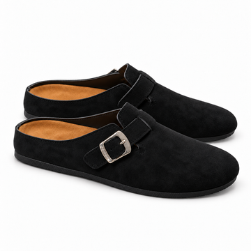 Men’s Suede Buckle Clogs