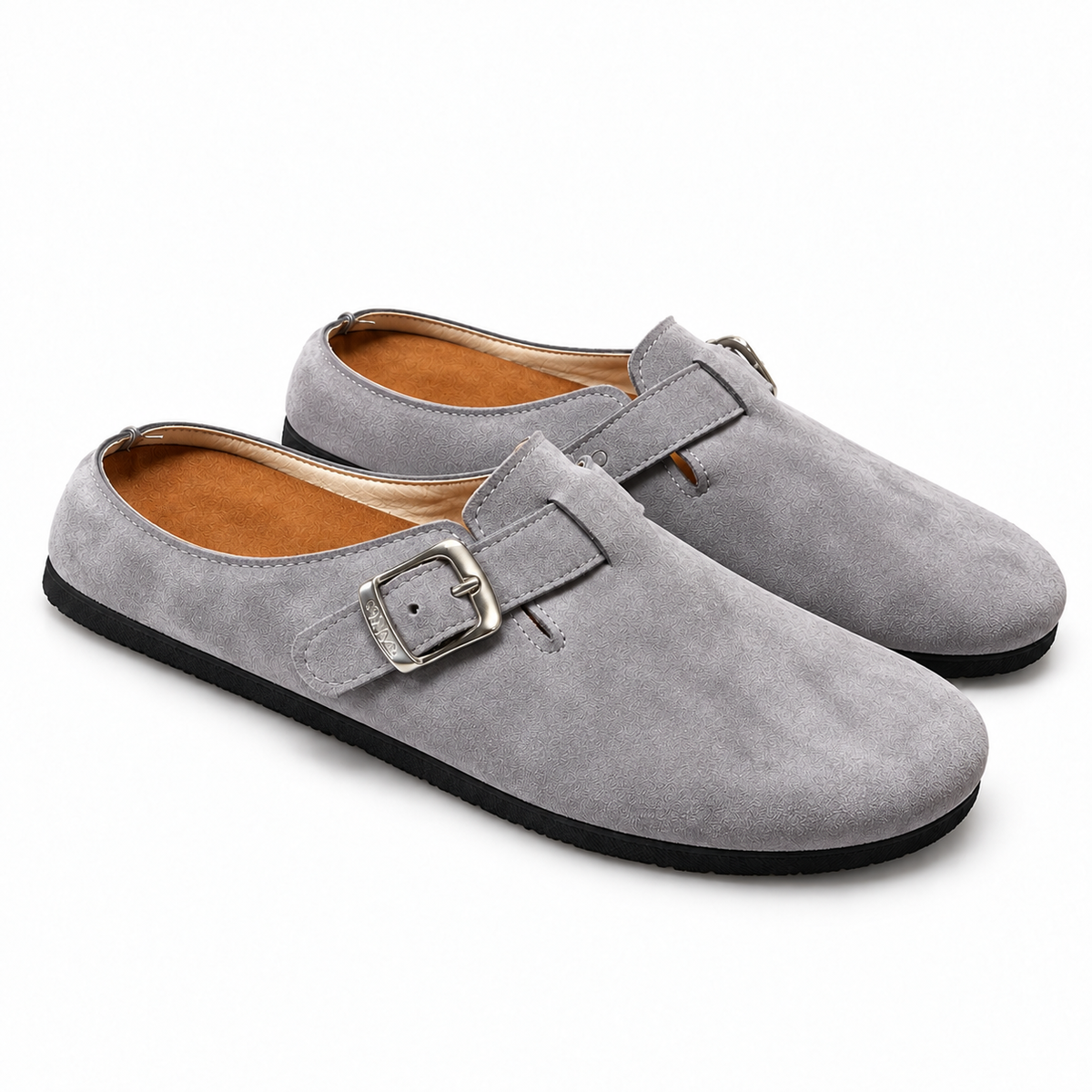 Men’s Suede Buckle Clogs