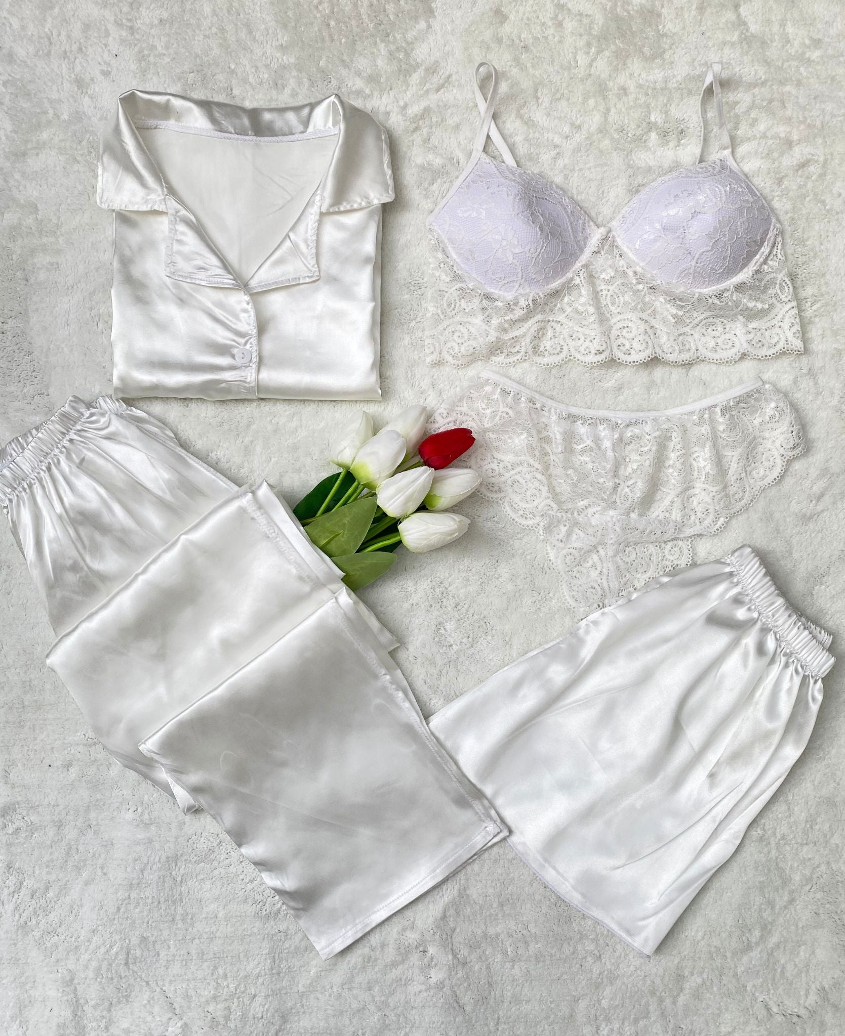 Satin 5-Piece Pajama Set