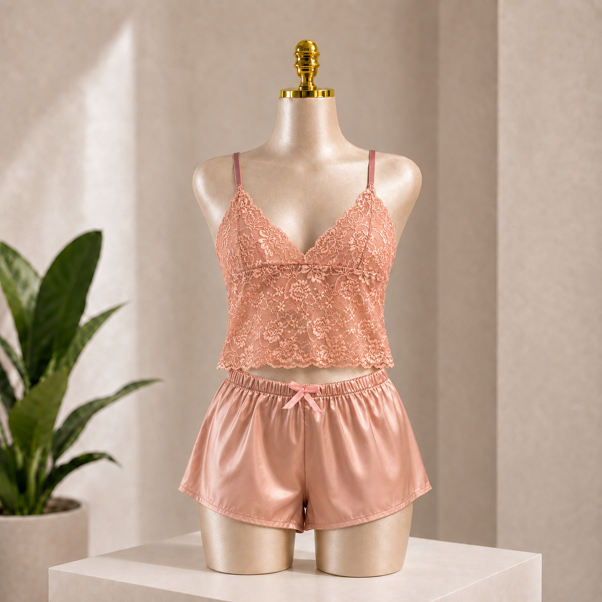 Women's Satin & Lace Set