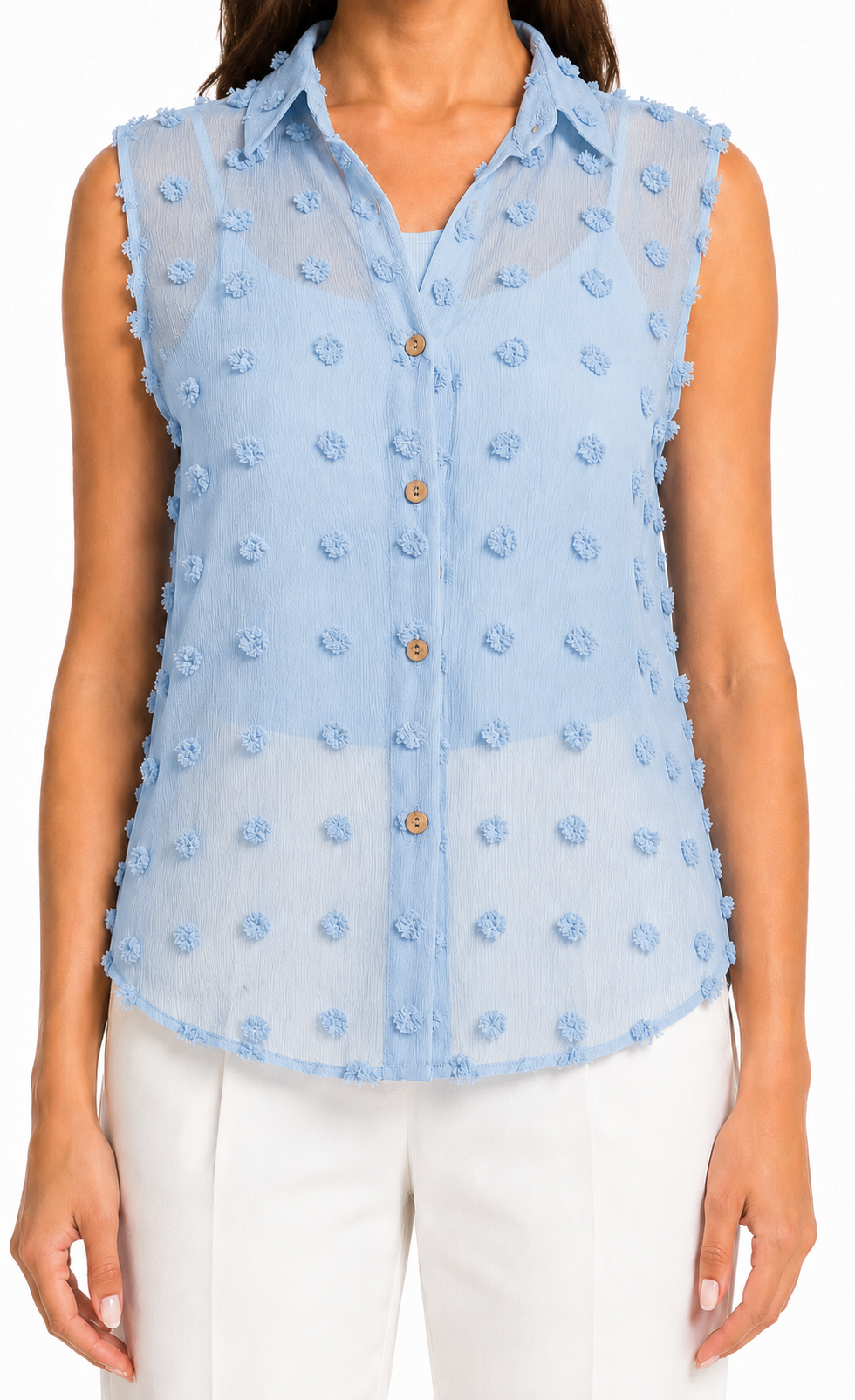 Elegant Solid Chiffon Blouse