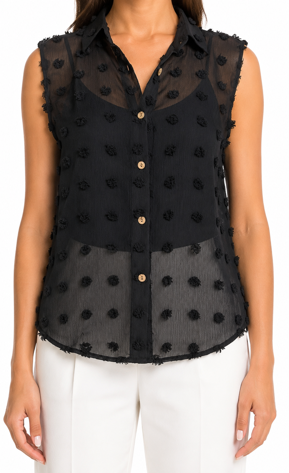 Elegant Solid Chiffon Blouse